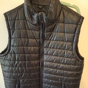 Jackson Hole Puffer Vest Jacket Men's L Black Full Zip Sleeveless Pockets Bag